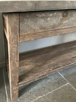 Sidetable Driftwood met schuine poot /2 lades