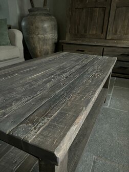 Salontafel Driftwood met onderblad | salontafel oud hout met onderblad  120x60cm (afhalen)