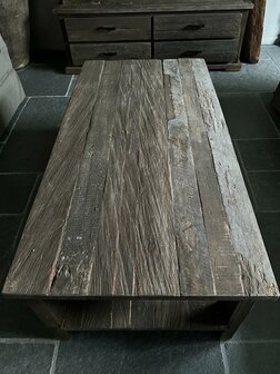 Salontafel met onderblad Driftwood  140x70cm (afhalen)