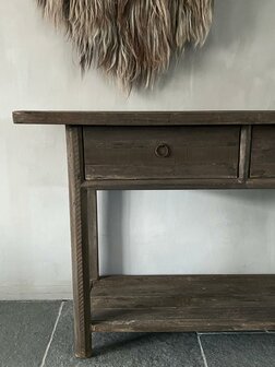 Sidetable Driftwood met onderblad|sidetable oud hout  (afhalen)