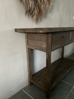 Sidetable Driftwood met onderblad|sidetable oud hout  (afhalen)