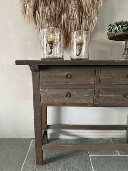 Sidetable driftwood 4 lades | sidetable oud hout met 4 lades ( afhalen)