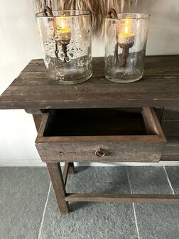 Sidetable driftwood 4 lades | sidetable oud hout met 4 lades ( afhalen)