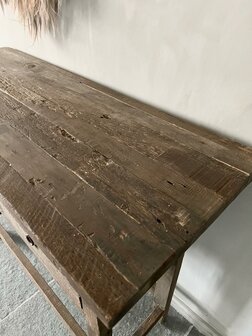 Sidetable driftwood 4 lades | sidetable oud hout met 4 lades ( afhalen)