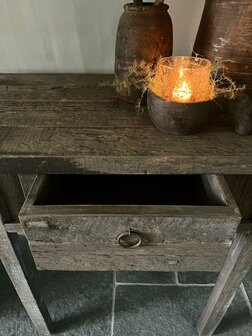 Sidetable Driftwood-met lade 100cm (afhalen)