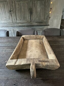 Houten bak met handvat | houten schaal met handvat B1