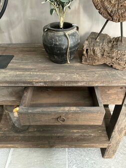 Sidetable met 2 lades en onderblad Driftwood  (afhalen)