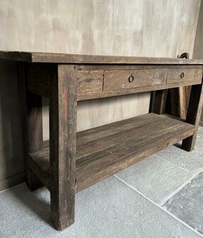 Sidetable met 2 lades en onderblad Driftwood  (afhalen)