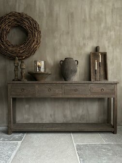 Sidetable driftwood 4 lades en onderblad (afhalen)