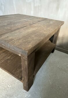 Salontafel met onderblad vierkant Driftwood (afhalen)