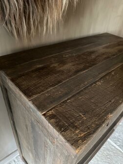 Sidetable Driftwood 2 lades | Sidetable oud hout met 2 lades 80cm Kota B (afhalen)