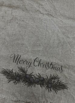 Shabby doek Merry Christmas besjes