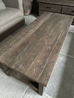 Salontafel Driftwood met onderblad  140x60cm (afhalen)