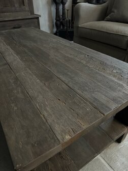 Salontafel Driftwood met onderblad  140x60cm (afhalen)