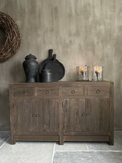 Dressoir 4-deurs en 4 lades Driftwood  (afhalen)