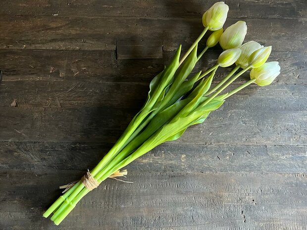 Tulpen wit ( kunst boeketje 7 stuks) 