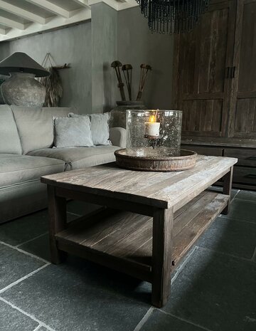 Salontafel met onderblad Driftwood  140x70cm (afhalen)