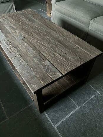 Salontafel met onderblad Driftwood  140x70cm (afhalen)