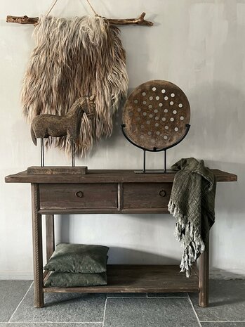 Sidetable Driftwood met onderblad|sidetable oud hout  (afhalen)