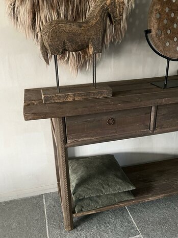 Sidetable Driftwood met onderblad|sidetable oud hout  (afhalen)