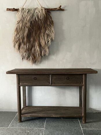 Sidetable Driftwood met onderblad|sidetable oud hout  (afhalen)