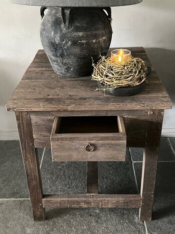 Bijzettafel Driftwood |Bijzettafel oud hout (afhalen)