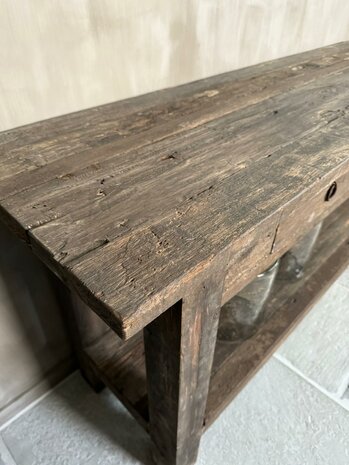 Sidetable met 2 lades en onderblad Driftwood  (afhalen)