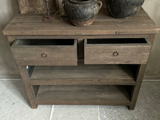 Sidetable driftwood 2 lades Kota 100cm (afhalen)