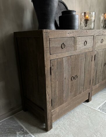 Dressoir 4-deurs en 4 lades Driftwood  (afhalen)