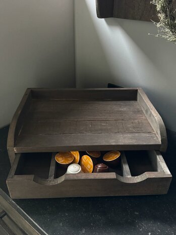 Houten display met lade Driftwood 