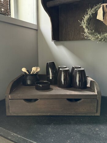 Houten display met lade Driftwood 