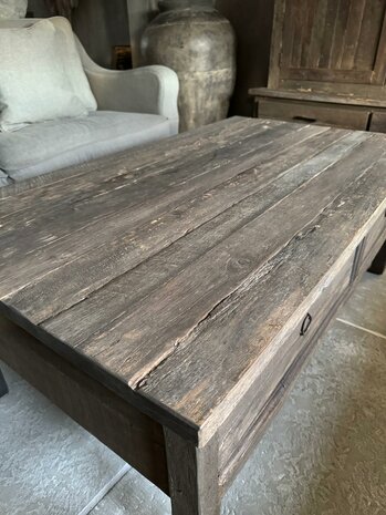 Salontafel Driftwood met 2 lades 130x75cm (afhalen)